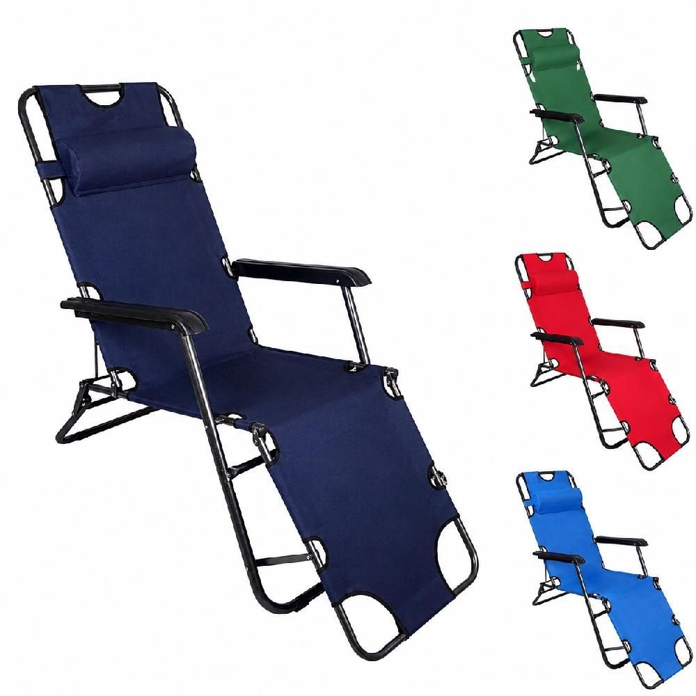 Cadeira Reclinável Multi Posições com Apoio de Cabeça Azul Yeet 65CM 120KG