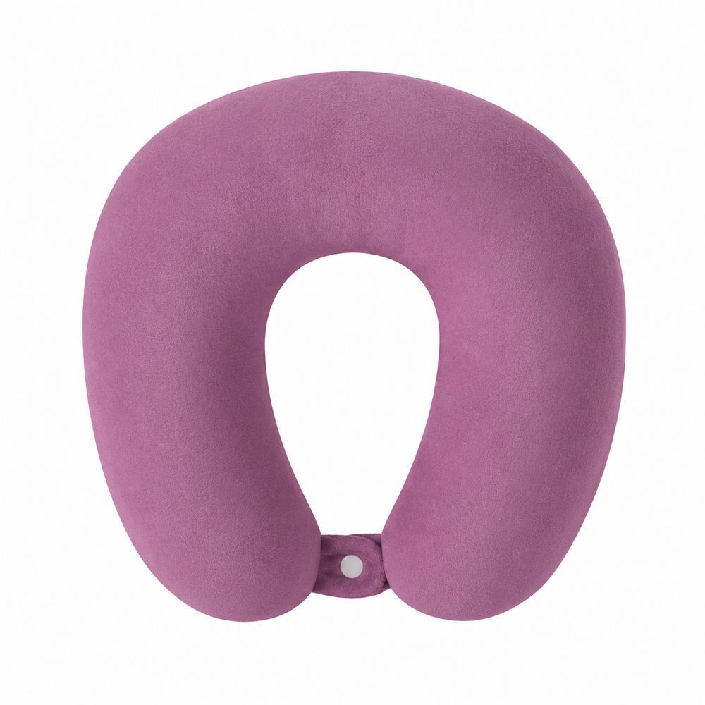 Almofada Cervical Ergonômica de Descanso Portátil para Viagem com Formato em U Rosa 45CM