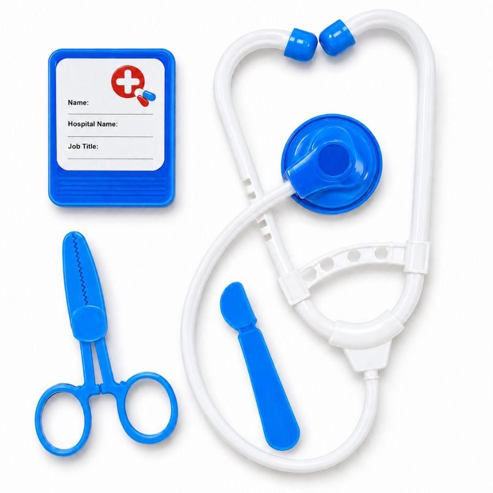 Brinquedo Educativo Kit Médico Infantil 4 Peças Estimula Criatividade com Acessórios Plástico Atóxico Yeet 56g