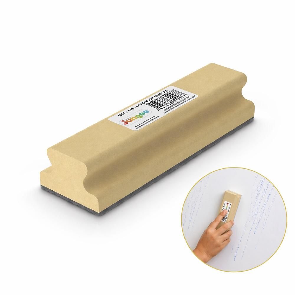 Apagador para Giz Yeet Junges MDF com Base em Feltro 4mm Uso Escolar Profissional 4CM 13CM 3CM