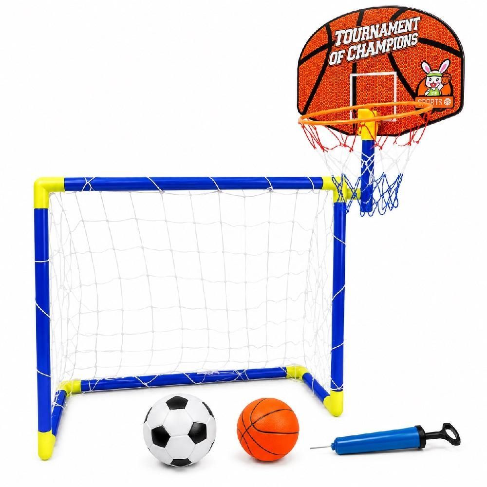 Trave Infantil 2 em 1 com Cesta de Basquete e Futebol Plástico Resistente 65.5CM Yeet