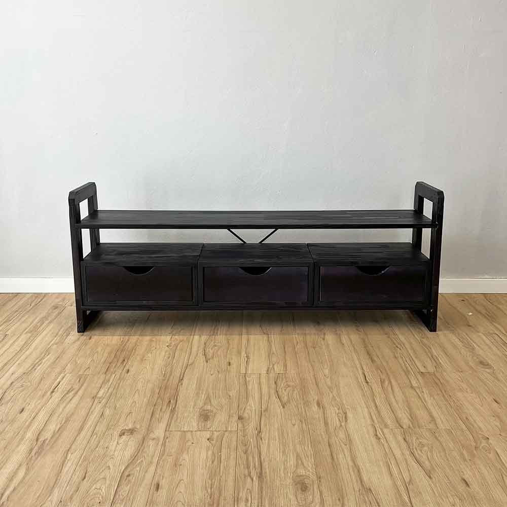 Rack TV Linea para TV 65" 141,5CM MDP com 3 Gavetas Preto Artfactory Design