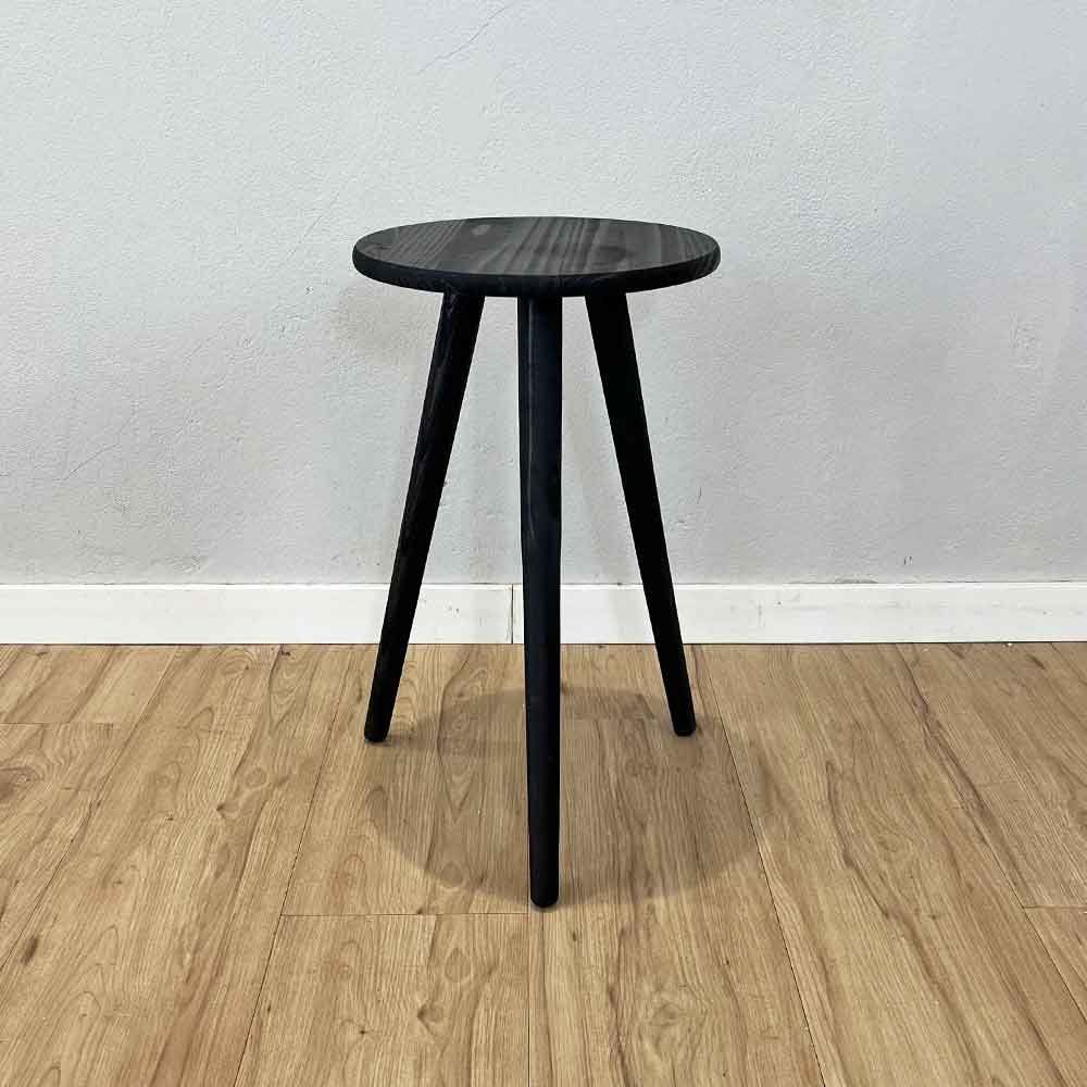 Mesa Lateral Redonda com Pé Palito MDF Madeira 30CM Preto Artfactory Design 30CM