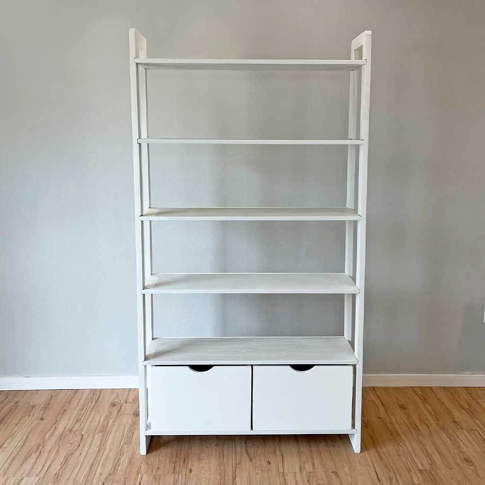 Estante Linea Ample sem Porta 6 Prateleiras Madeira Pinus 100CM Branco Artfactory Design 188,5CM