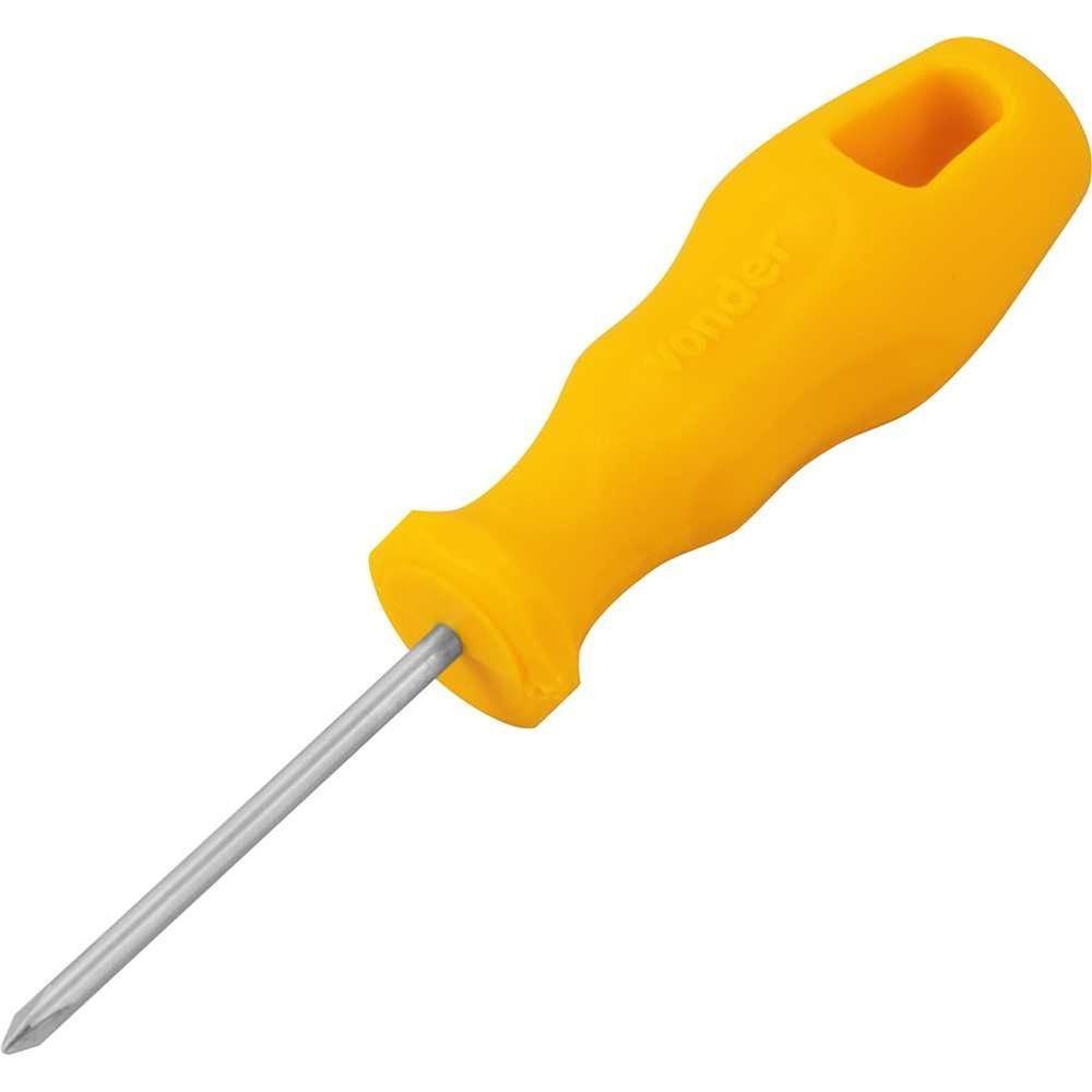 Chave de Fenda Phillips 1-8 X 2 com Ponta Magnetizada e Cabo Anatômico Amarelo Vonder 3072218200