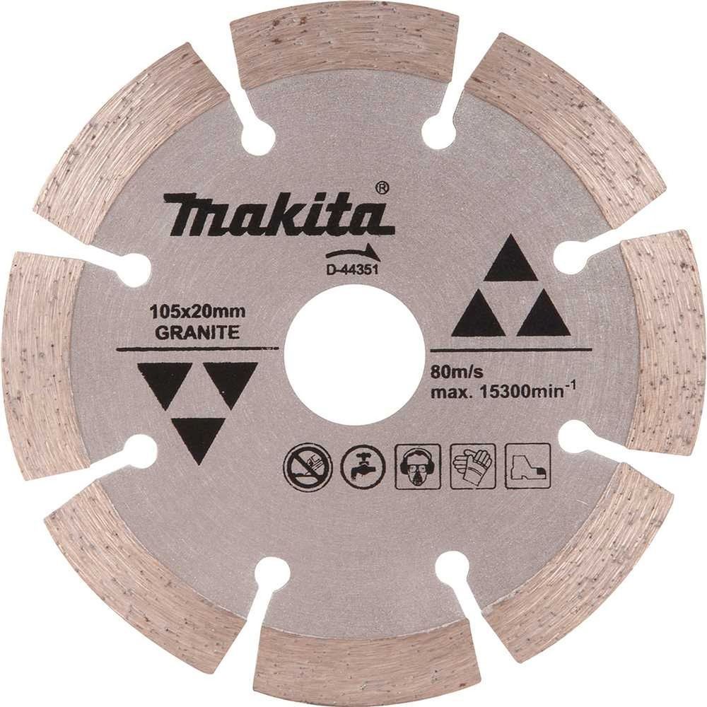 Disco de Corte Diamantado D-44351 Perfil Segmentado para Granito 105MM X 20MM Makita 105CM