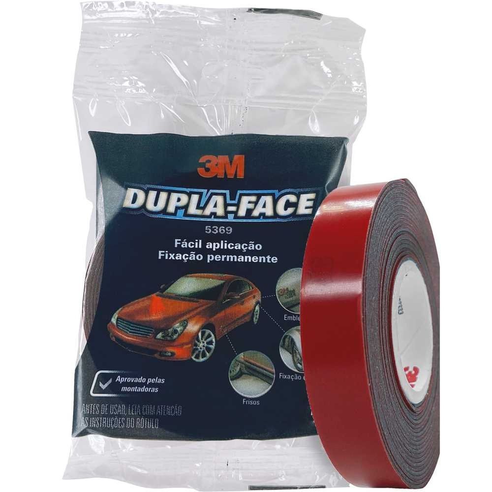 Fita Dupla Face Cinza 19MM X 20M 5369 para Fixação de Frisos e Emblemas Automotivos Adesiva com Alta Resistência 3M