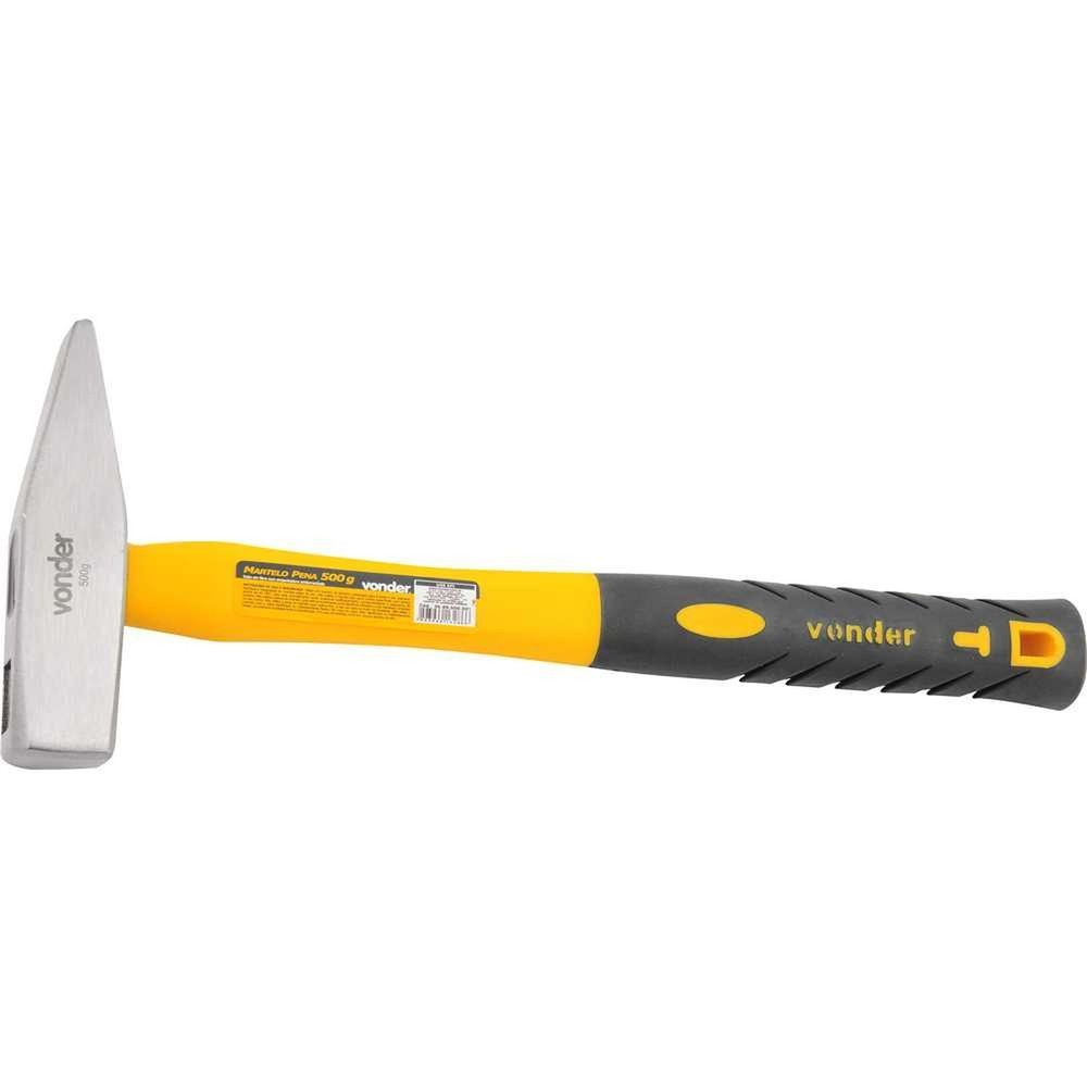 Martelo Pena 3589500001 Aço Forjado Leve e Resistente Prata Vonder 500G