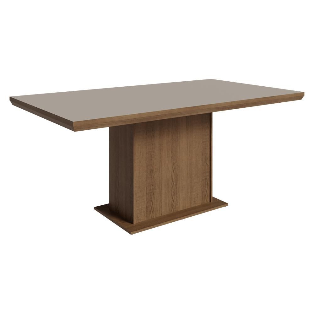 Mesa de Jantar 5275 6 Lugares Retangular Tampo MDF Rustic e Crema 160CM Madesa