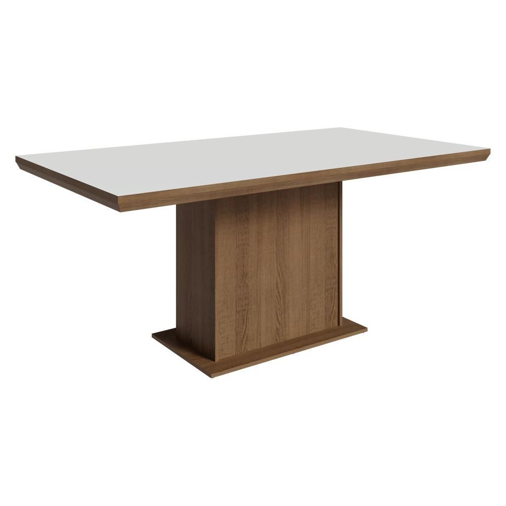 Mesa de Jantar 5275 6 Lugares Retangular MDP 160CM Rustic Branco Madesa