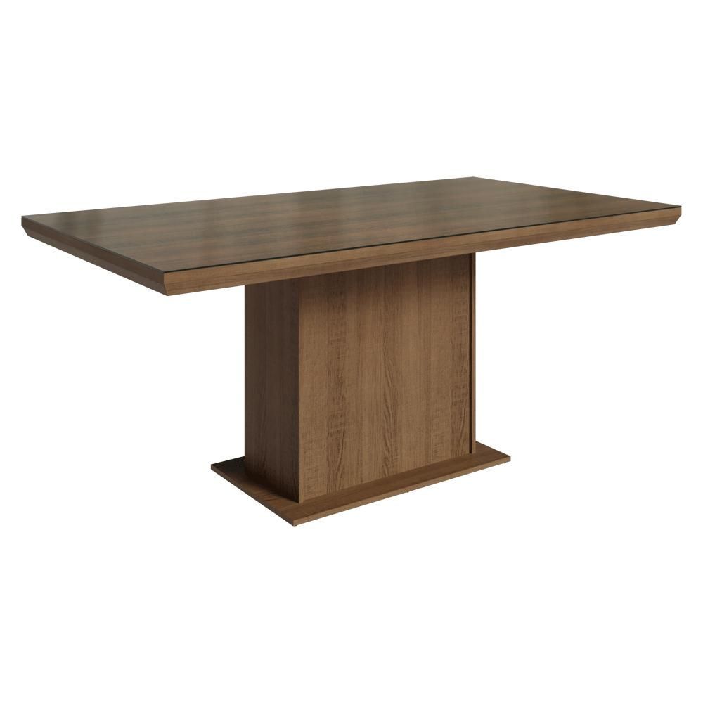 Mesa de Jantar 52755Z2MOVI 6 Lugares Retangular Vidro Sobreposto Rustic Madesa 160CM