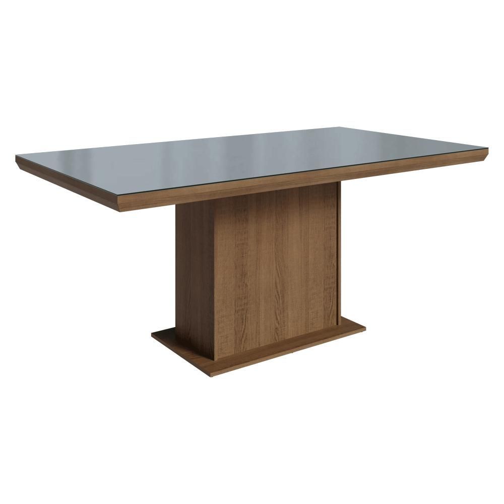 Mesa de Jantar 5275J12MOVI 6 Lugares Retangular Vidro 160CM Rustic-Cinza Madesa