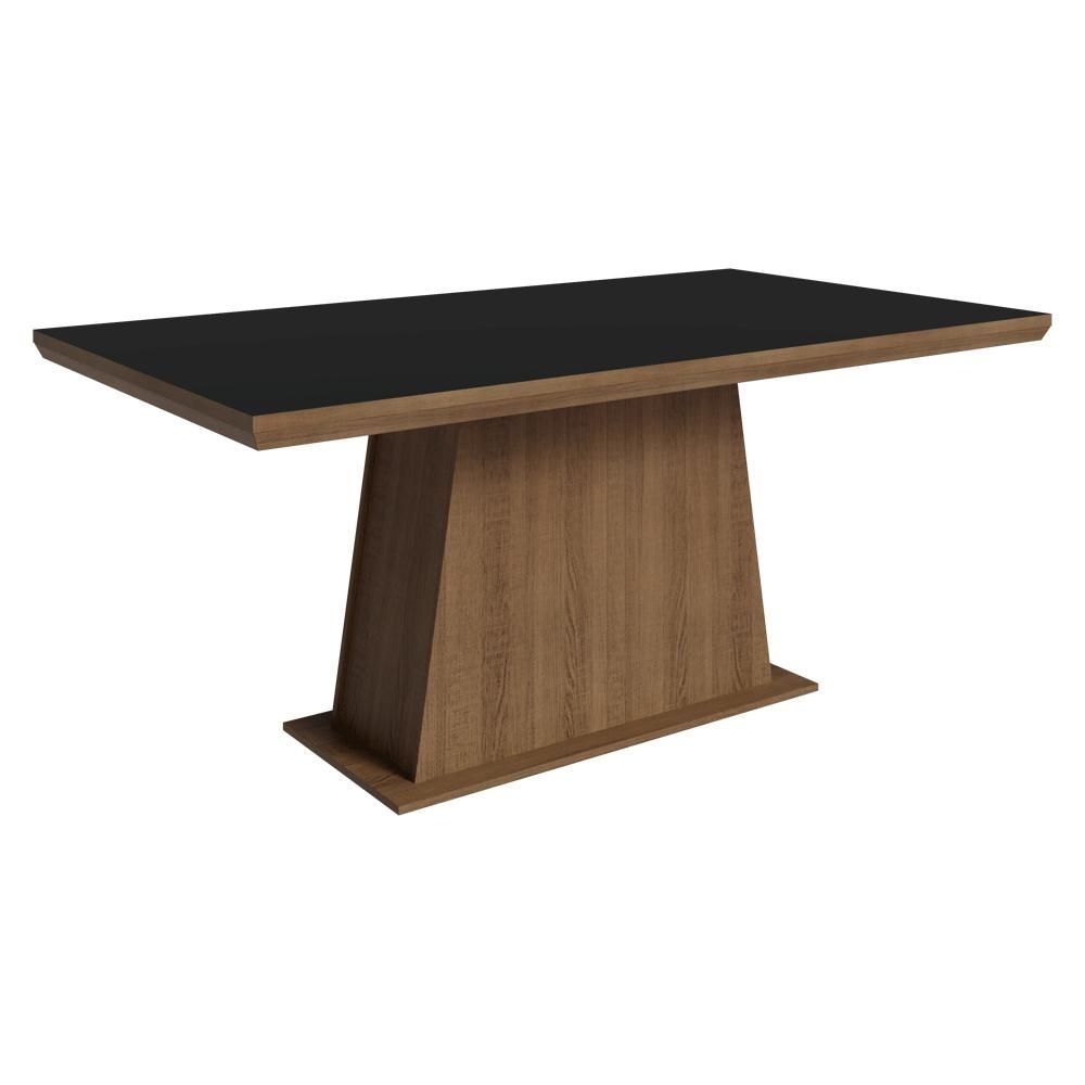 Mesa de Jantar 5364C12MO 6 Lugares Retangular MDF Rustic e Preto Madesa 160CM