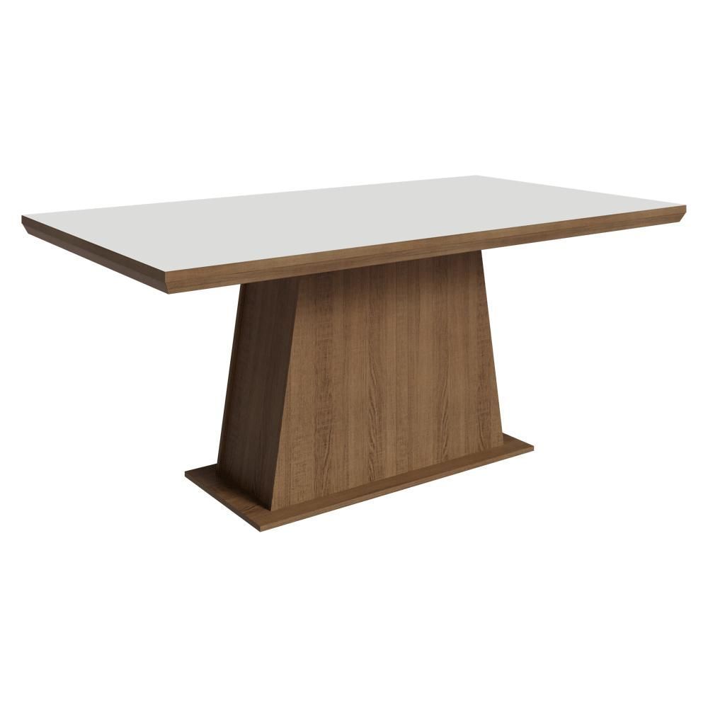 Mesa de Jantar 5364J32MO 6 Lugares Retangular MDF 160CM Rustic Branco Madesa 160CM