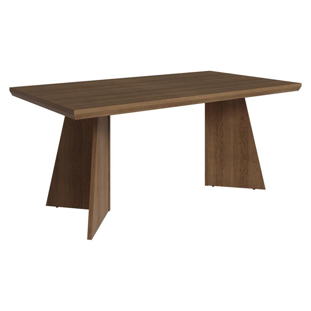 Mesa de Jantar 5389 6 Lugares Retangular Tampo MDF Rustic Marrom Madesa 160CM