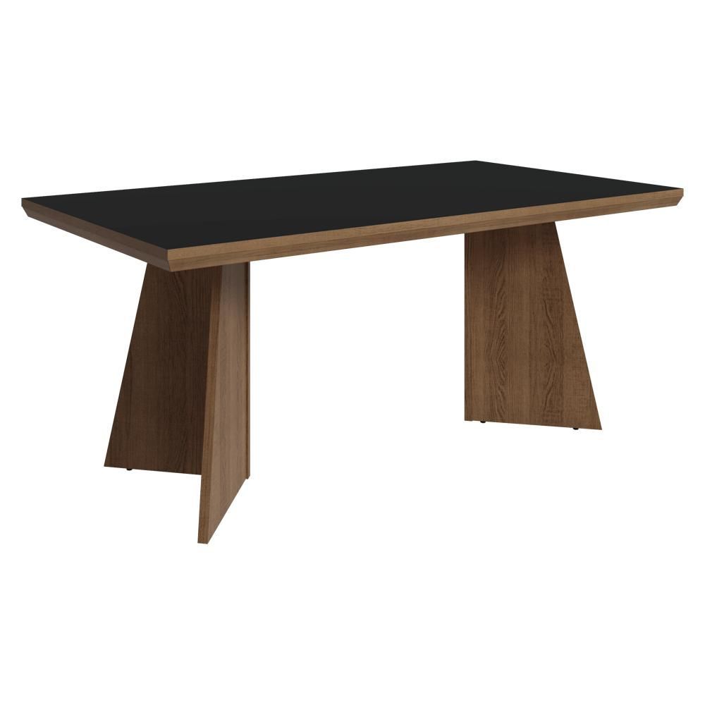 Mesa de Jantar 5389C13MO 6 Lugares Retangular MDP Rustic-Preto Madesa 160CM