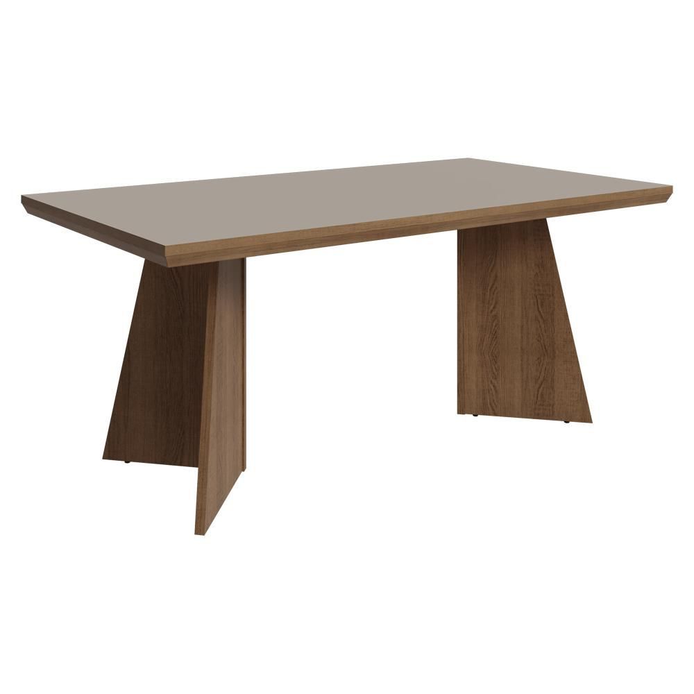Mesa de Jantar 5389K93MO 6 Lugares Retangular MDF 160CM Marrom e Creme Madesa