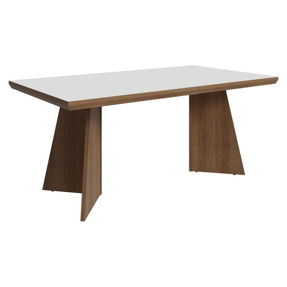 Mesa de Jantar 5389J33MO 6 Lugares Retangular MDF Rustic e Branco Madesa 160CM