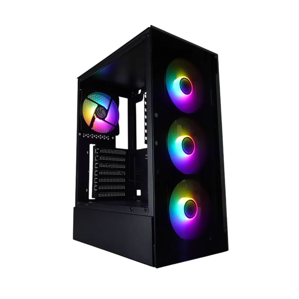 Gabinete Gamer BPC-4A505 ATX Vidro Temperado com 4 Coolers RGB Preto Brazil PC 20CM