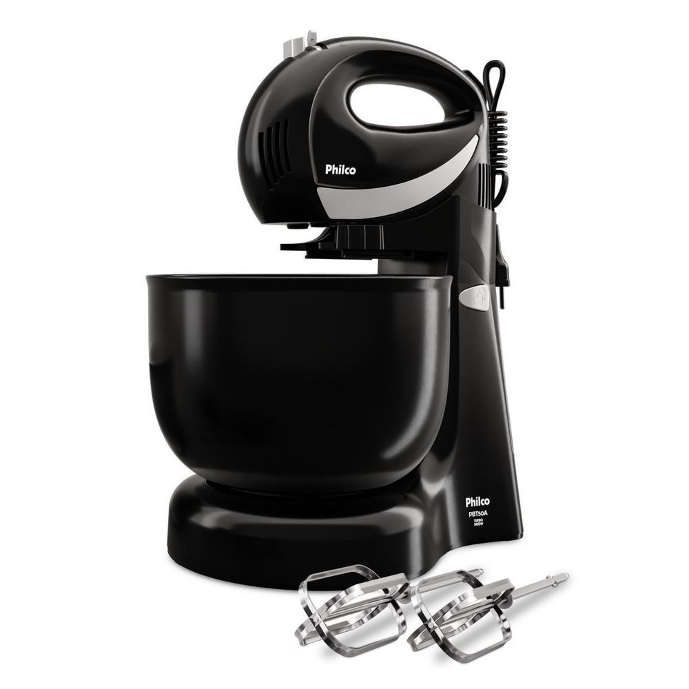 Batedeira de Mão Portátil Philco PBT50A 4L 500W 4 Velocidades Preto 220V