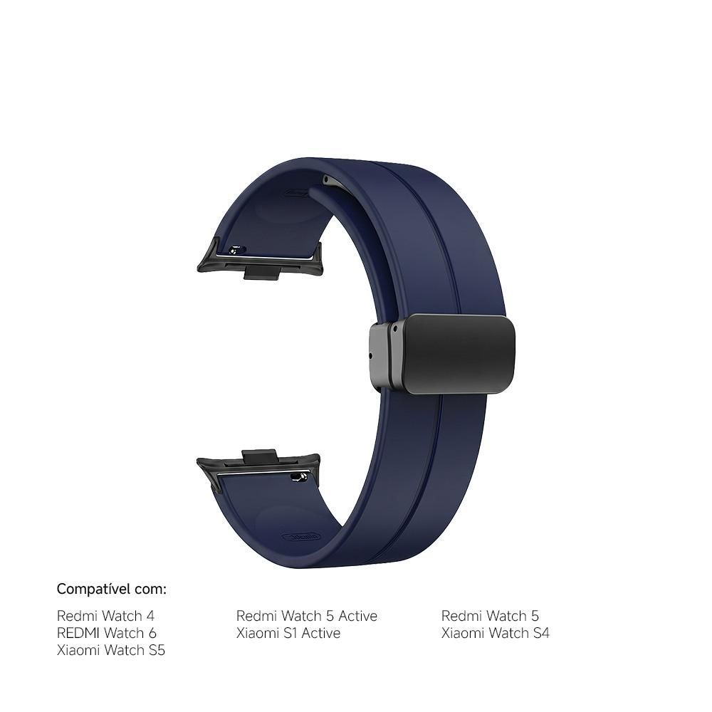 Pulseira para Smartwatch Xiaomi com Conector Magnético 22mm e Adaptadores para Redmi Watch 5 6 e Xiaomi Watch S5 Azul