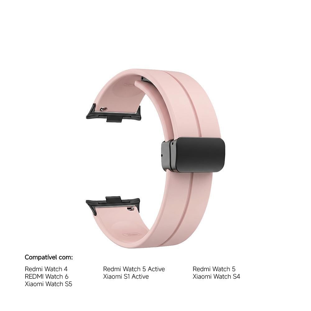 Pulseira para Smartwatch Xiaomi Redmi Watch 5 22mm com Fecho Magnético e Adaptadores Rosa
