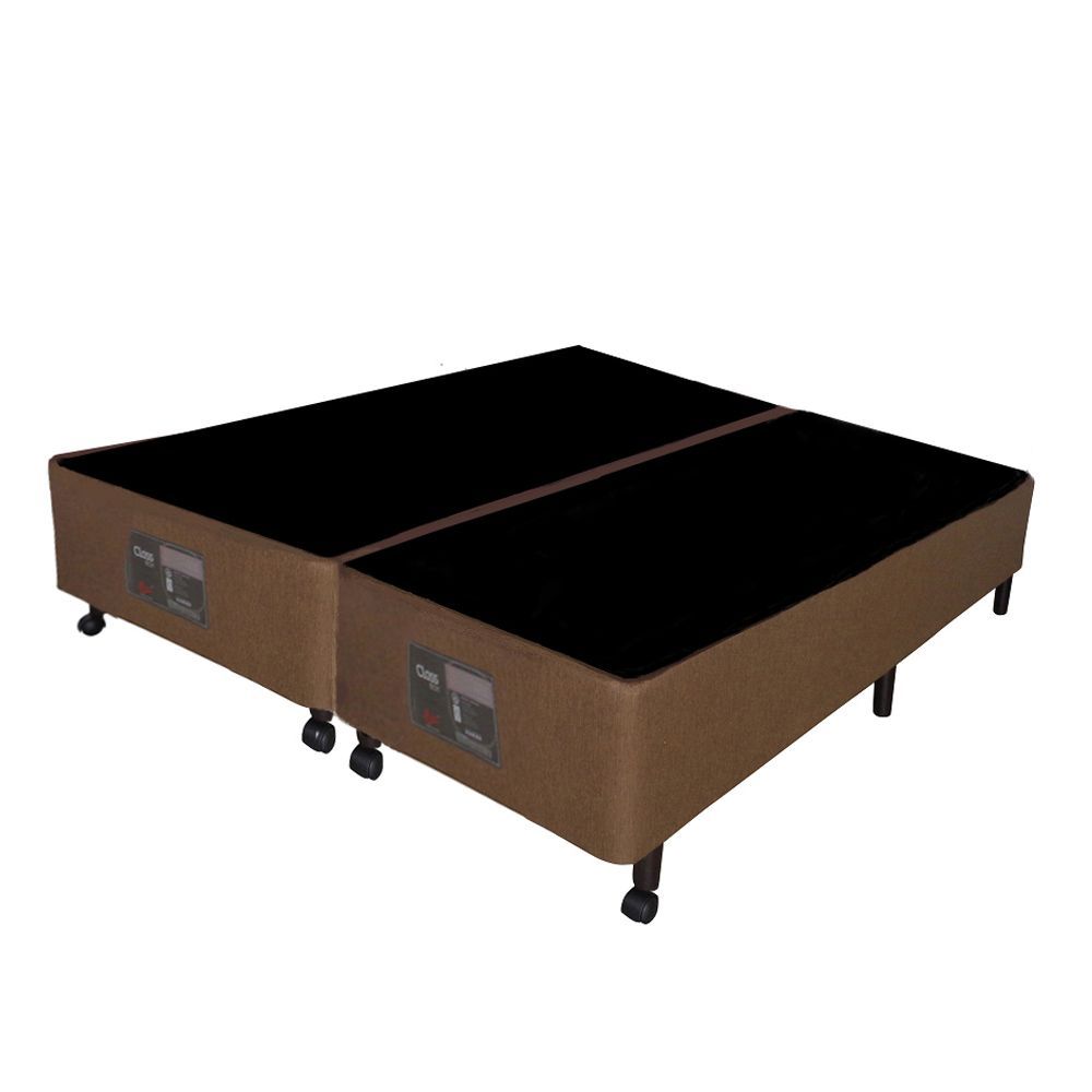 Cama Box King Size Castor Class Pocket Molas Ensacadas Tecido Chenille Marrom Box Colchões 193CM