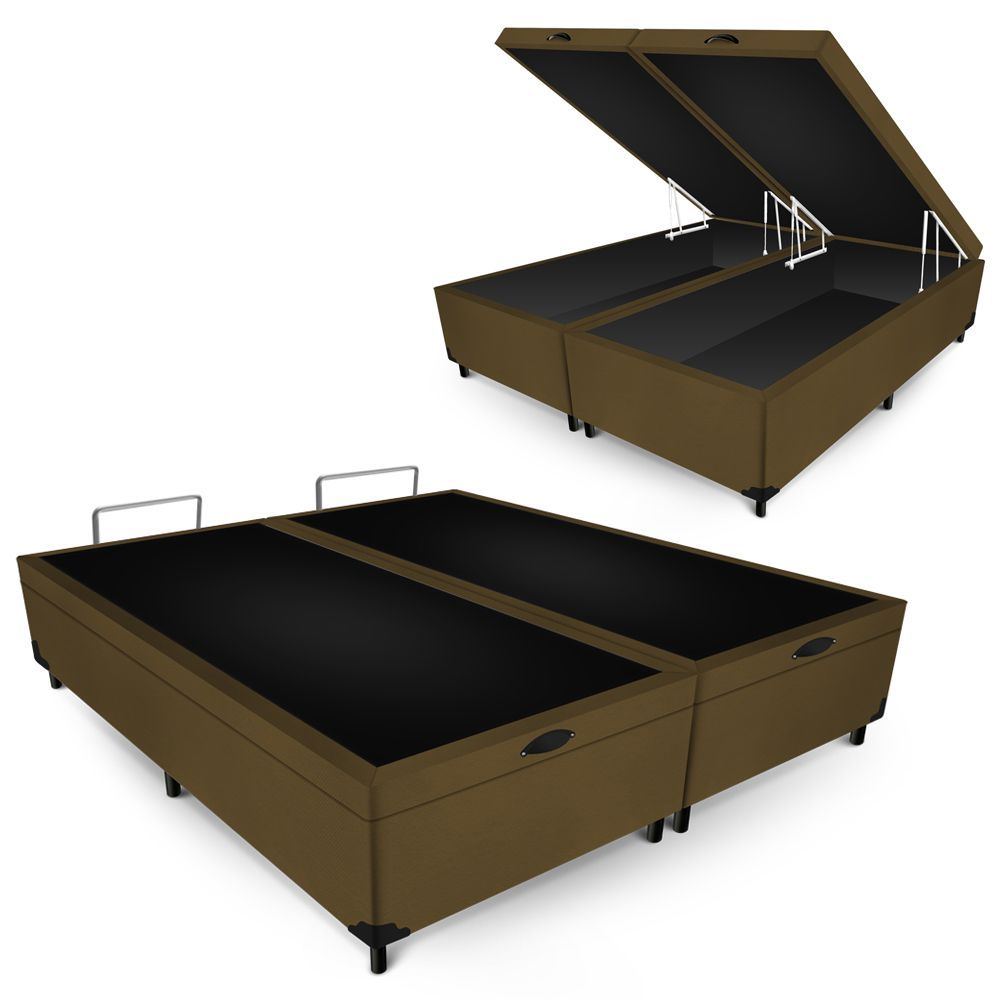 Box Baú Max Ultra 158CM Queen Size Suede com Estrutura em MDF Camurça Maxispuma
