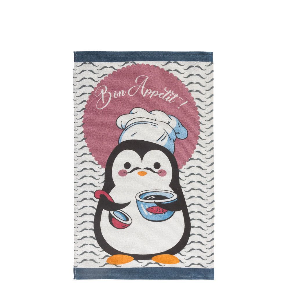 Pano de Copa Pinguin Algodao Felpudo Tamanho Unico 1 Unidade Branco Cozinha Macio Teka