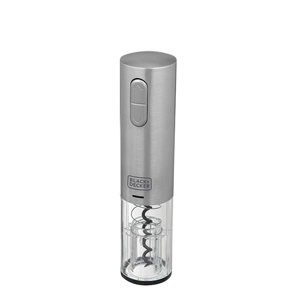 Abridor de Vinho Elétrico W10-BR com Carregamento USB e Luz LED Inox Black + Decker 50 Garrafas