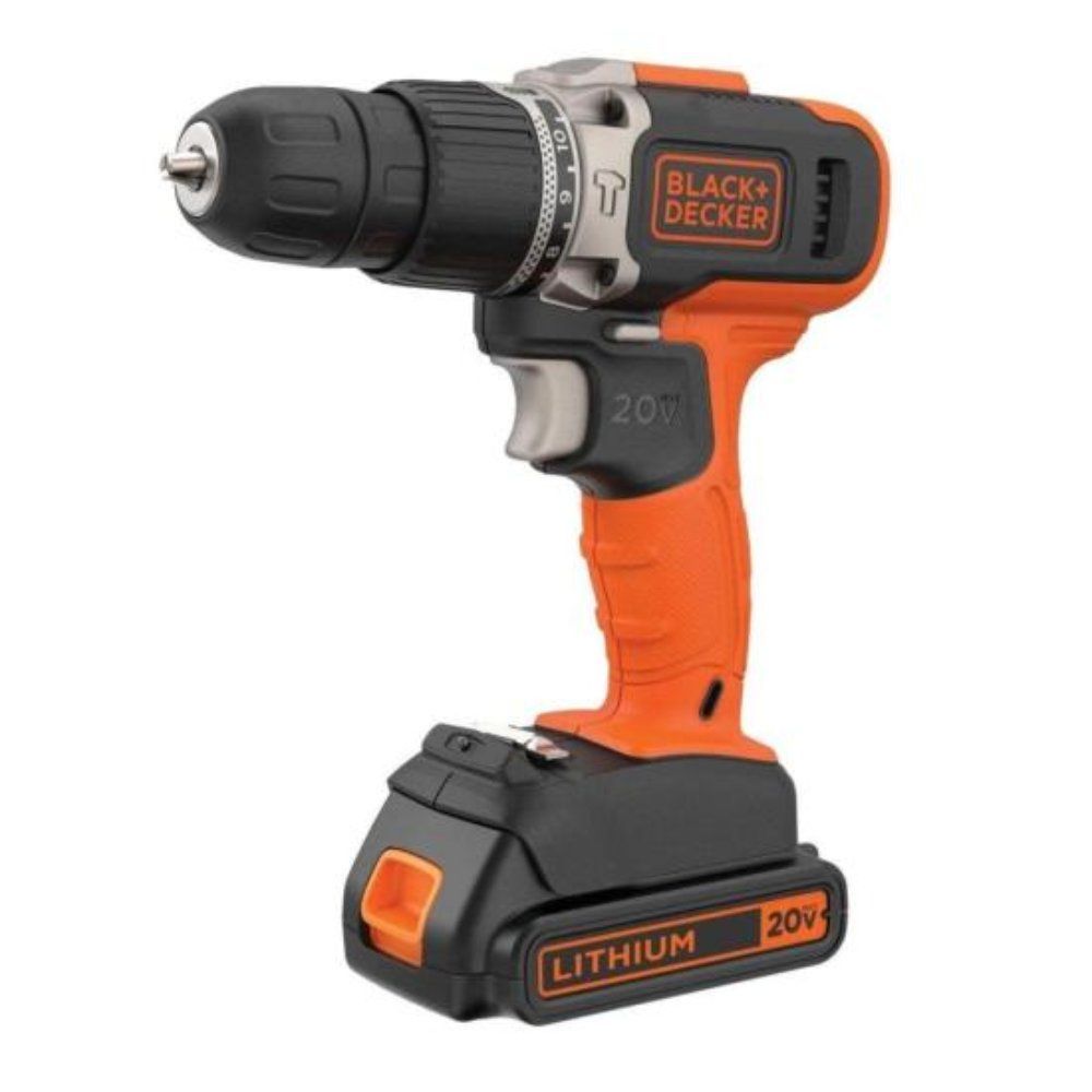 Parafusadeira-Furadeira de Impacto Black + Decker para Uso Doméstico BCD704C1-BR com Kit de Bits 200W Preto Bivolt 7CM