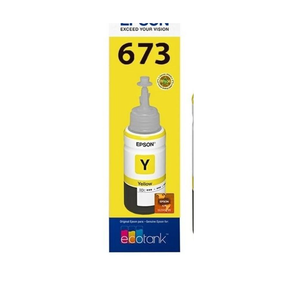 Refil de Tinta T673420 Amarelo com Alta Performance e Rendimento de 5.400 Impressões 70ML Epson