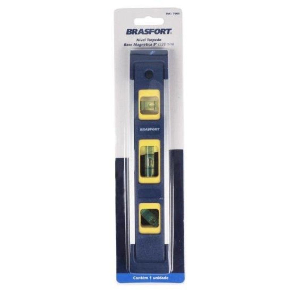 Nível Torpedo Base Magnética 9" Medição Horizontal e Vertical Bivolt Brasfort