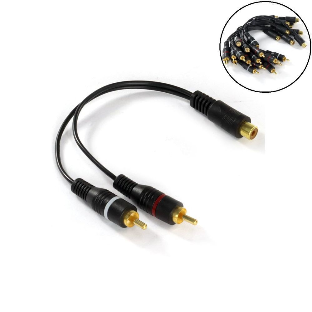 Cabo Vinik Yrf2rm-20 Adaptador RCA para Duplicar Entrada Saída RCA Conectores Dourados Bivolt 20CM