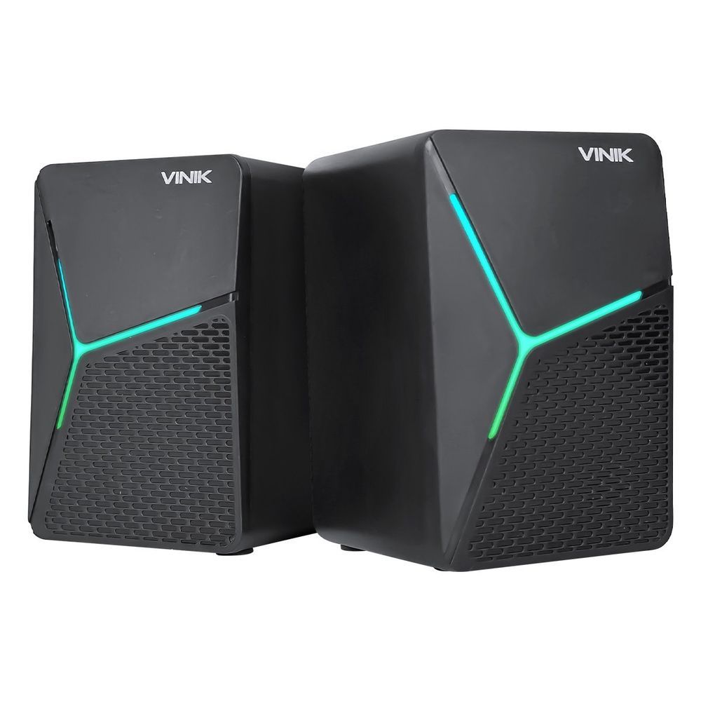 Caixa de Som Vinik Star 6W 2.1 Canais Entrada de Áudio 3,5mm Preto com Iluminação LED Rainbow 6.7CM