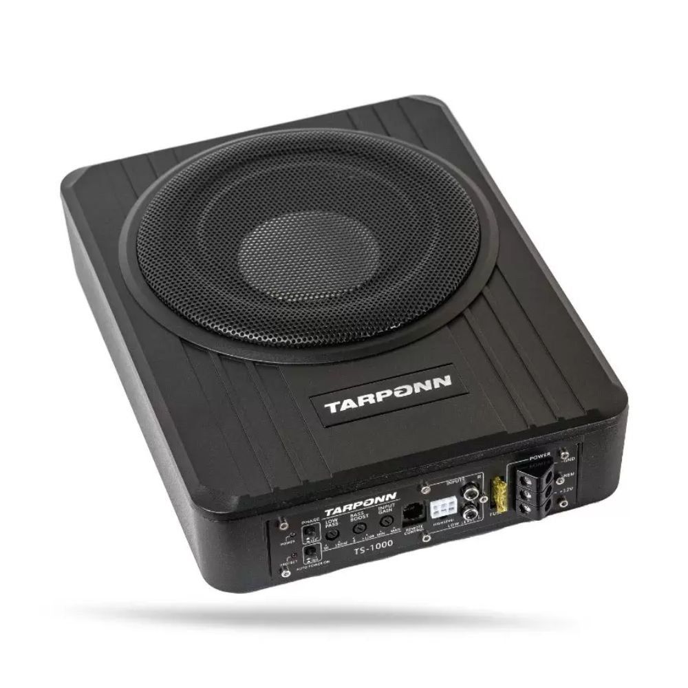 Caixa Amplificada Slim 8 Tarponn Ts1000 120W RMS 4Ohm com Controle Remoto e Cabo RJ-11 Preta