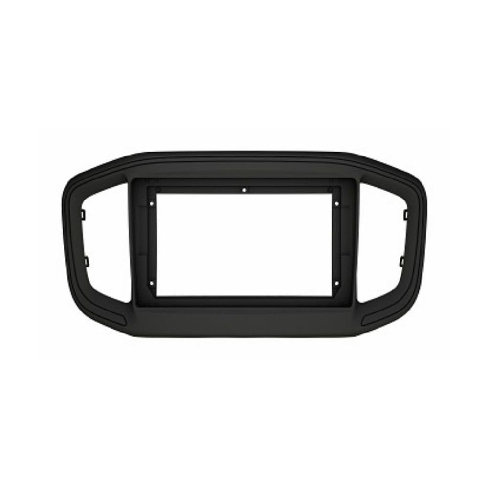 Moldura para Fiat Strada 2021 Modelo Fiamon 9 Polegadas Compatível com Veículos da Linha Automotiva Preto Fosco 23CM