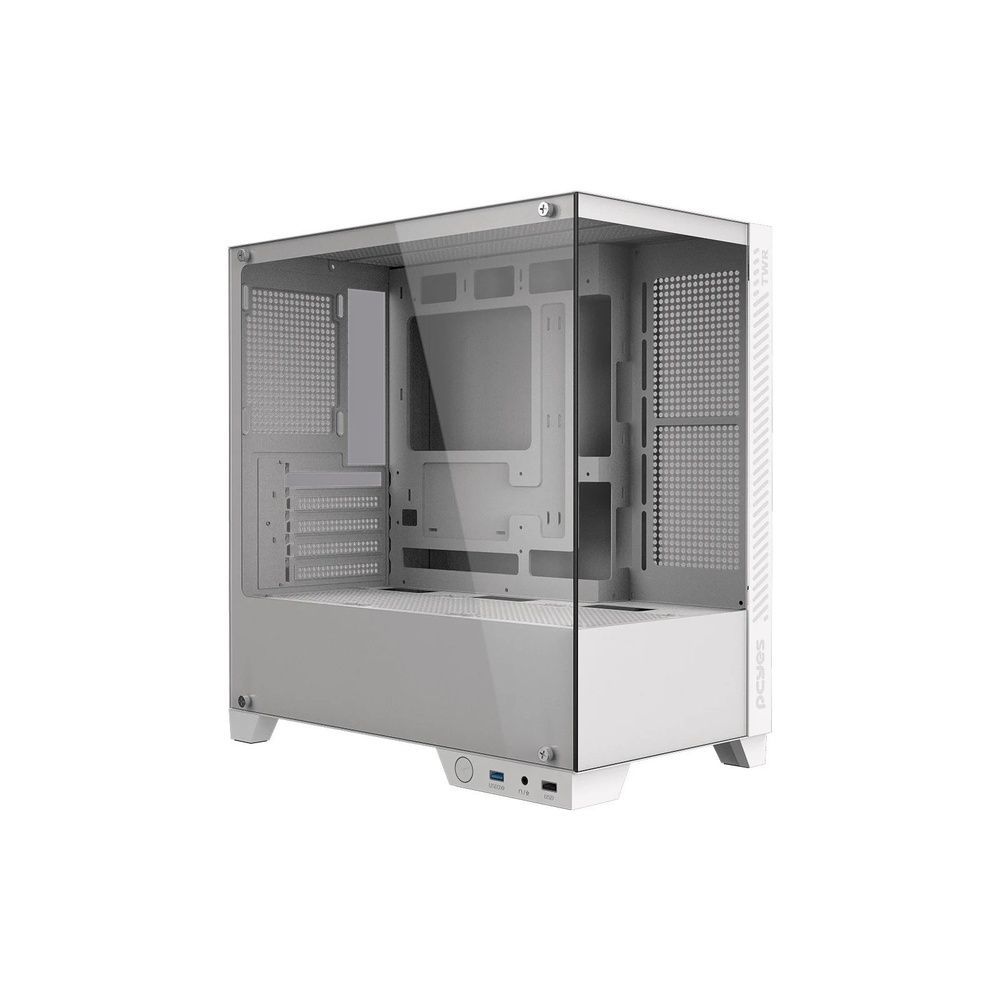 Gabinete Gamer Twr White Ghost Mid Tower Mini ITX e Micro ATX Vidro Temperado com Gerenciamento de Cabos Branco Pcyes