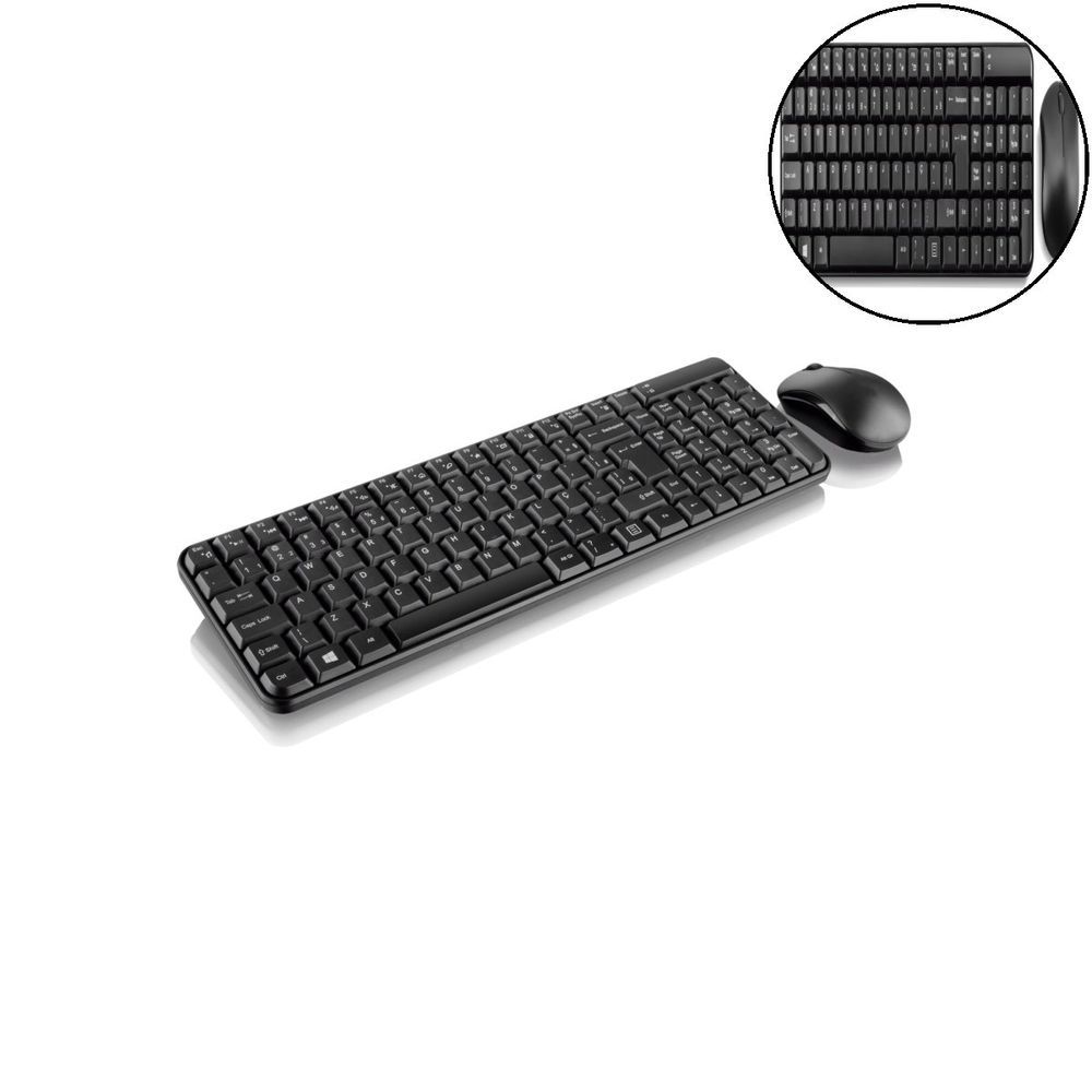 Kit Teclado e Mouse TC183 sem Fio 2.4GHz 1000DPI Plug e Play Preto Multi USB