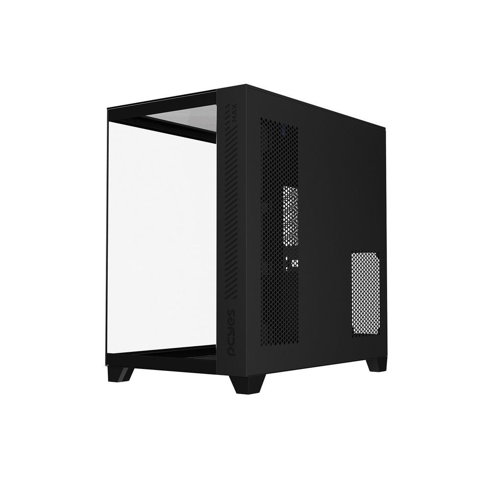 Gabinete Gamer Max Black Vulcan Mid Tower ATX Aço com Painel Lateral Transparente Preto Pcyes 280CM
