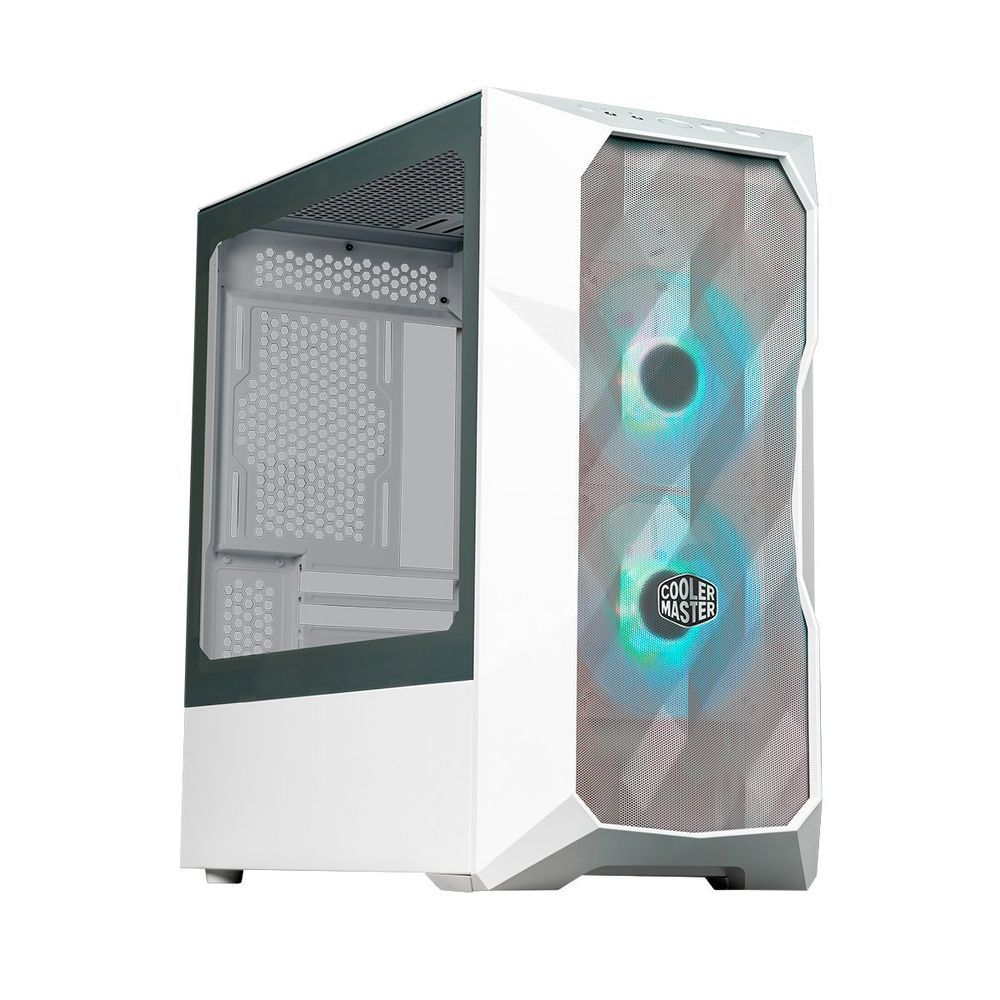 Gabinete Gamer TD300 Mesh Mini Tower ATX Vidro Temperado com Fan RGB Branco Cooler Master 210CM