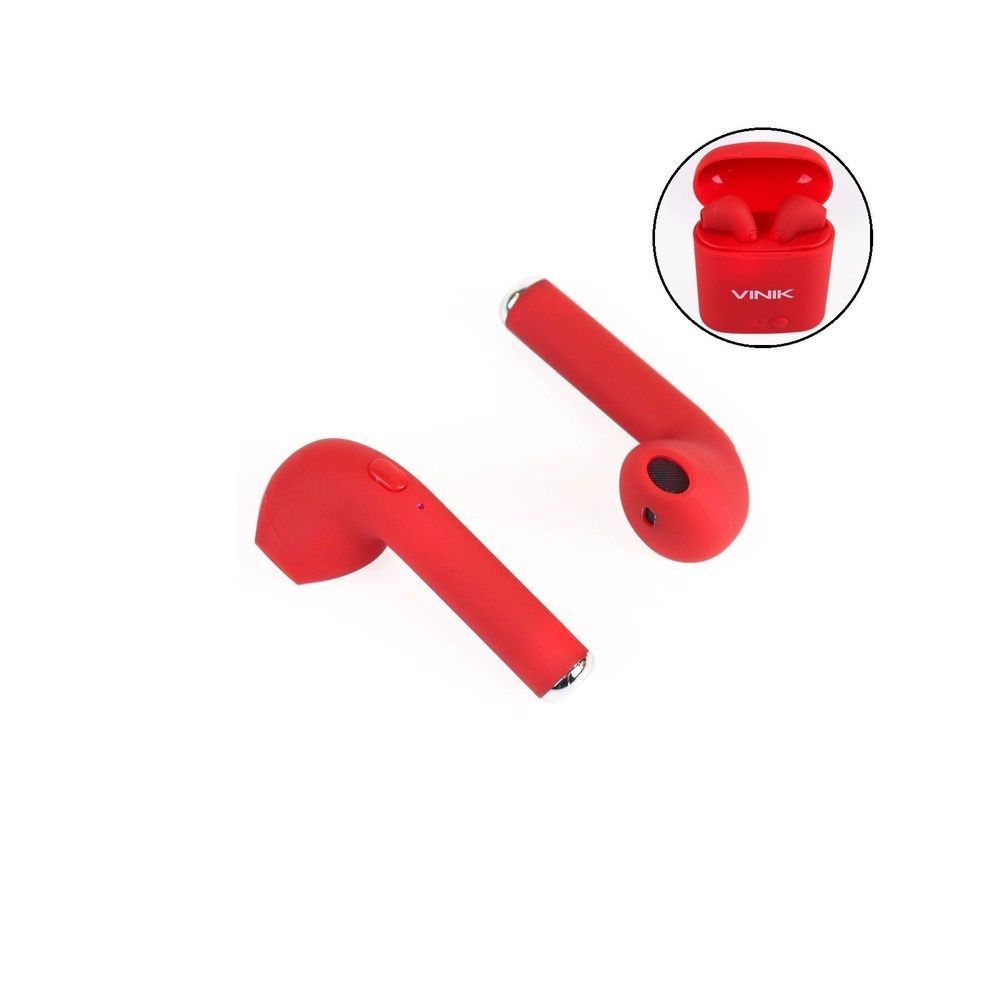Fone de Ouvido Bluetooth Vinik Easy W1+ TWS com Conexão Estável e Áudio Imersivo 5.0+EDR Vermelho