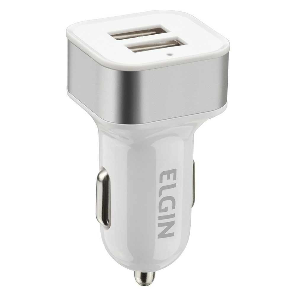 Carregador Veicular Elgin Automotivo com 2 Saídas USB 5V 2.1A Máx 10W 3CM