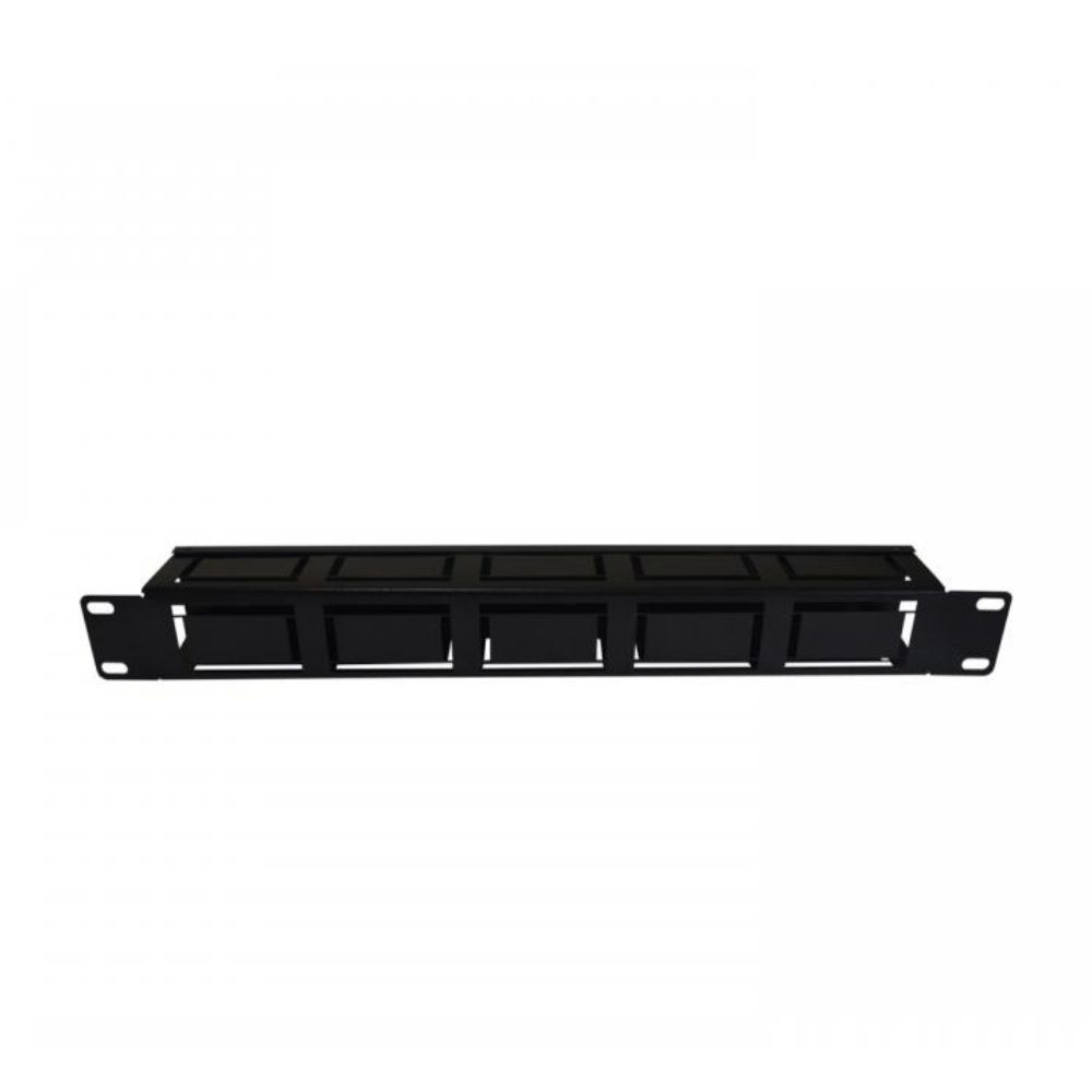Guia Organizador de Cabos 1u X 19" Alta Densidade com Tampa Removível Preto Max Eletron 48CM