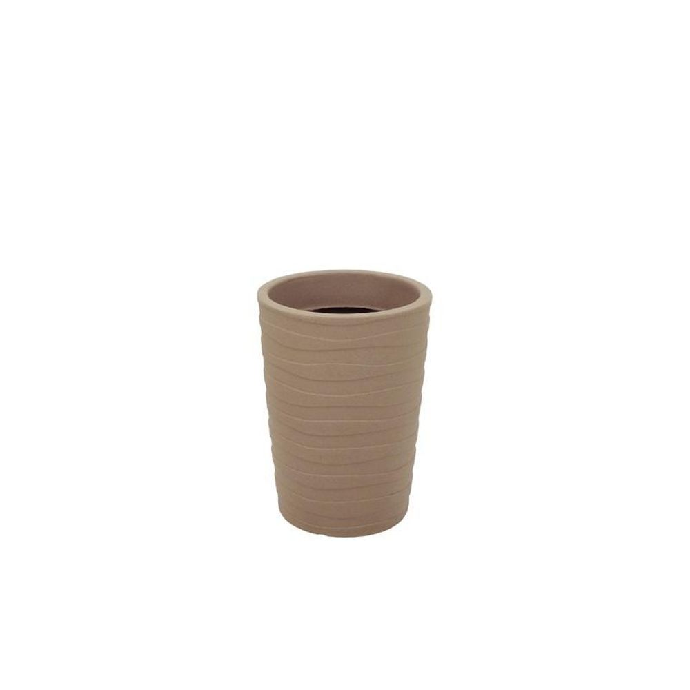 Vaso Grego Redondo 50CM Polietileno com Resistência UV e à Água Bege Tramontina 50L