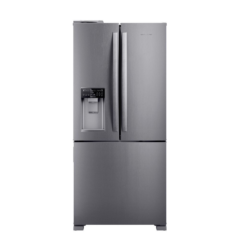 Refrigerador Brastemp French Door Frost Free Inverter 554L com Dispenser de Água e Gelo BRH85MK Inox 110V