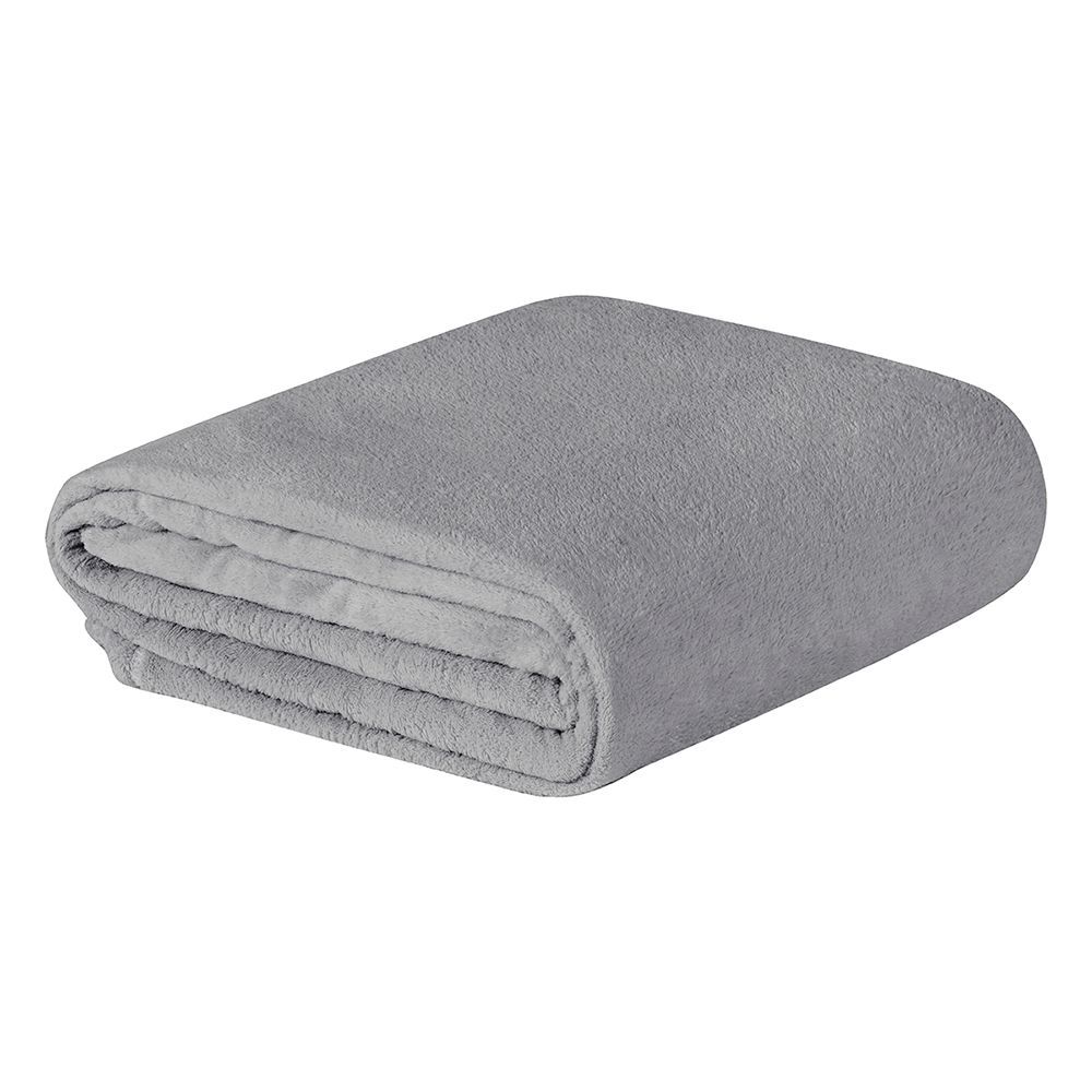 Manta Everest Casal 220x180CM 100% Poliéster Microfibra Toque Macio Cinza Casa Modelo Enxovais