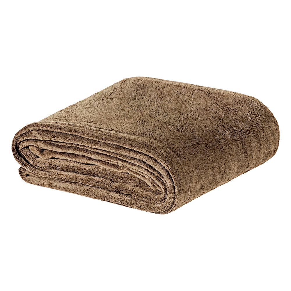 Manta Everest Queen 240x220CM 100% Poliéster Microfibra Toque Macio Caqui Casa Modelo Enxovais