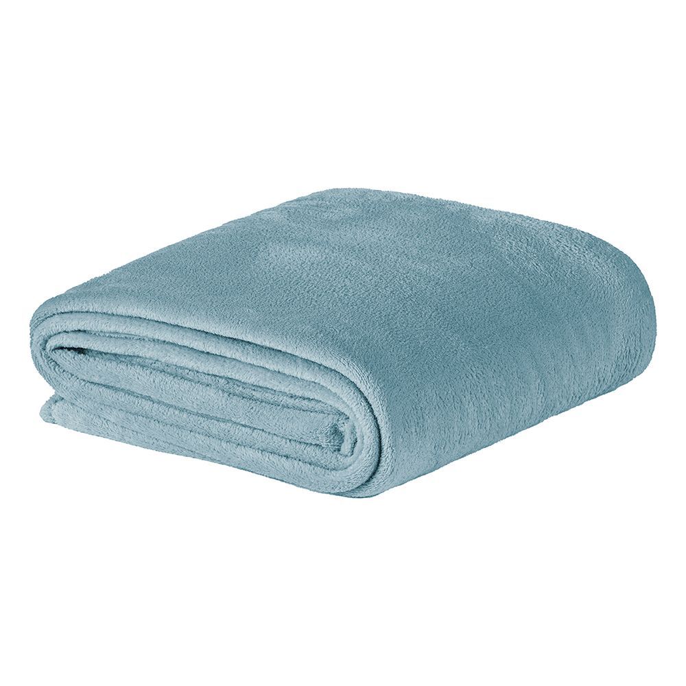 Manta Everest Casal 220x180CM 100% Poliéster Microfibra Toque Macio Azul Quartzo Casa Modelo Enxovais