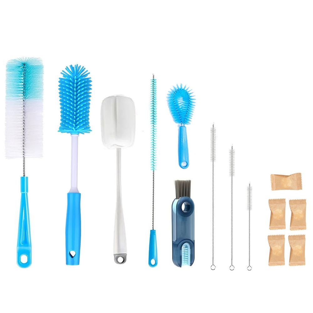 Kit Escova de Limpeza Multifuncional 8 Peças Cerdas Resistentes Reutilizável para Cozinha Banheiro e Lavanderia Tudo